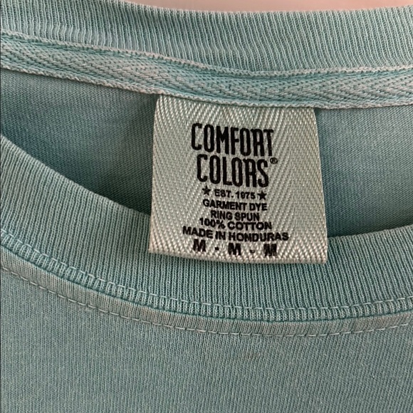 Aqua Long Sleeve Monogrammed Shirt, Size Medium - Picture 2 of 3